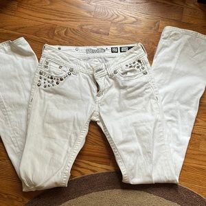 Miss me white bling low rise jeans